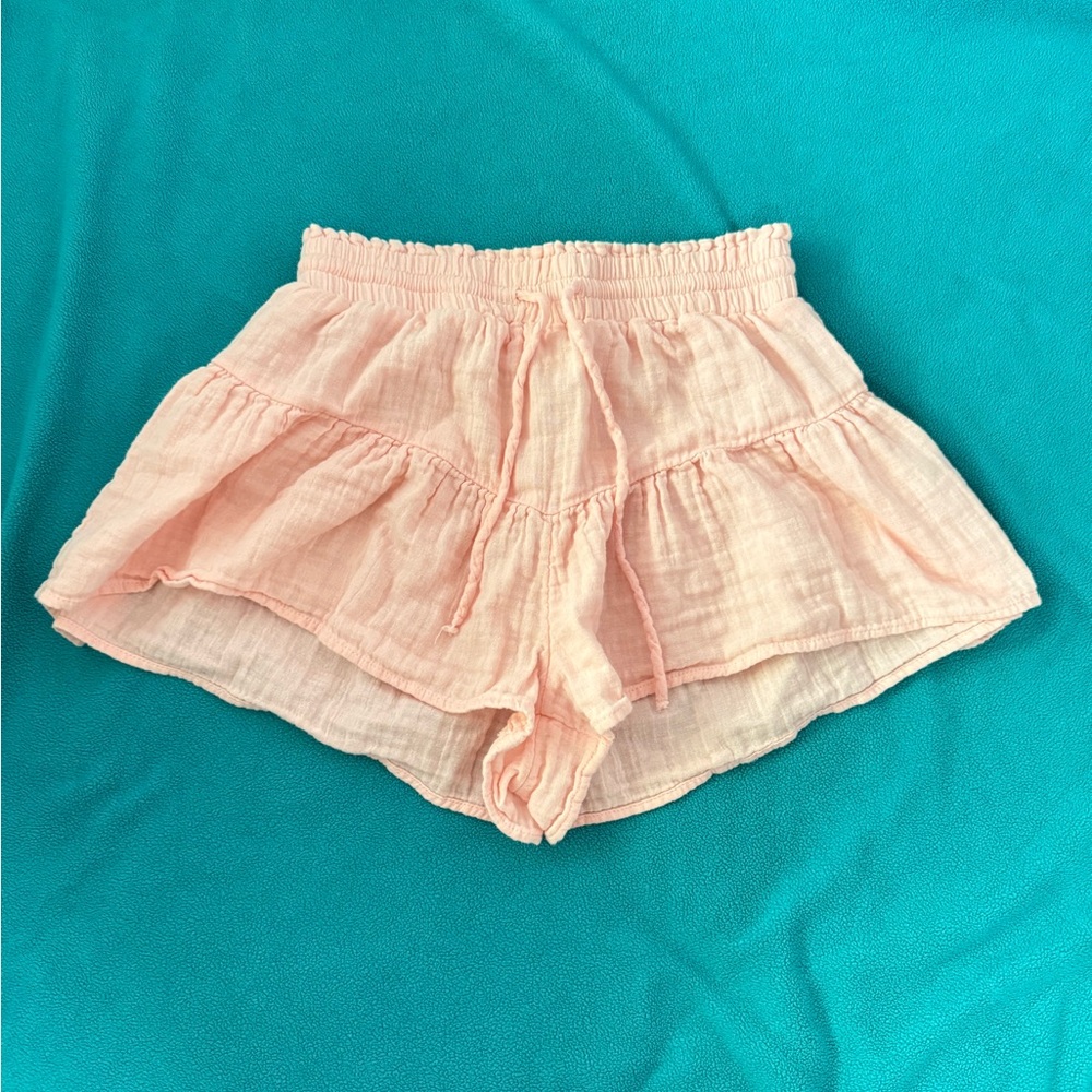 Aeropostale Light Pink High Waist Ruffled Shorts